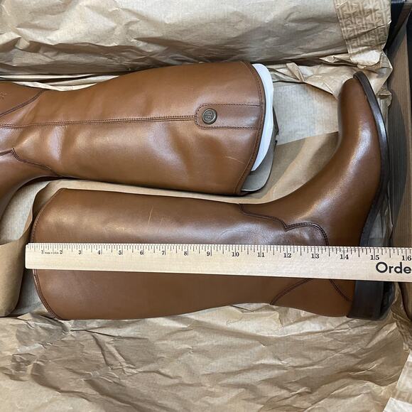 Frye Boots Womens Size 6 Cognac Marissa Medallion Tall Riding Leather Knee High - Picture 3 of 6